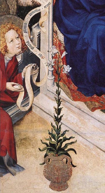 BROEDERLAM, Melchior The Annunciation (detail)  ff